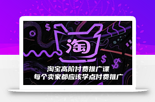 淘宝高阶付费推广课,每个卖家都应该学点付费推广