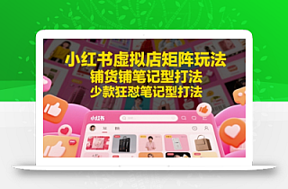 小红书虚拟店矩阵玩法,铺货铺笔记型打法,少款狂怼笔记型打法(更新)