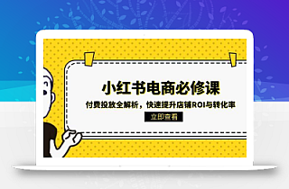 小红书电商必修课:付费投放全解析,快速提升店铺ROI与转化率