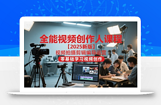 全能视频创作人课程【2025新版】视频拍摄剪辑编导运营,零基础学习视频创作
