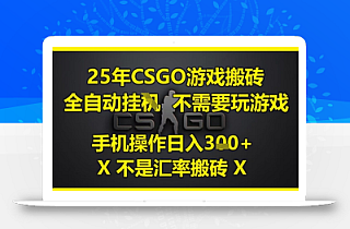 25年CSGO游戏搬砖,全自动运行,不需要玩游戏,手机操作日入3张(不是汇率搬砖)【揭秘】
