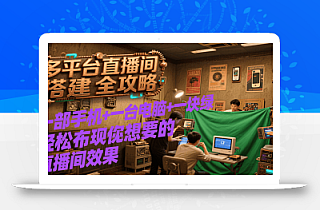 多平台直播间搭建全攻略,一部手机+一台电脑+一块绿布轻松实现你想要的直播间效果
