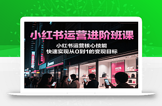 小红书运营进阶班课,小红书运营核心技能,快速实现从0到1的变现目标