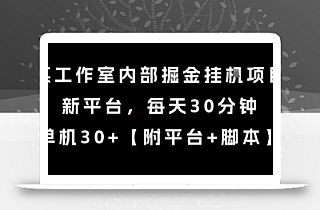 某工作室内部掘金挂G项目,新平台,每天30分钟,单机30+【揭秘】