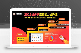 2025拼多多运营能力提升课:认知→基础→推广→活动→玩法,五阶成长路径