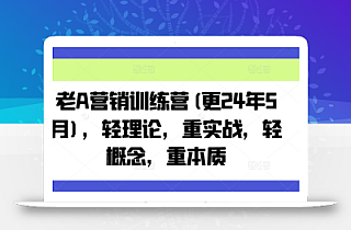 老A营销训练营(更25年8月),轻理论,重实战,轻概念,重本质