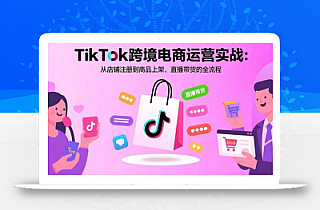 TikTok跨境电商运营实战:从店铺注册到商品上架、直播带货的全流程