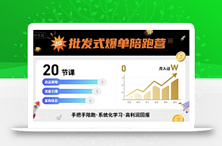 批发式爆单陪跑营,20节课带你实现批发式爆单,带你经松月入过W