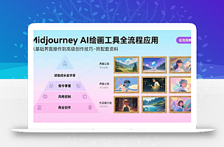 Midjourney AI绘画工具全流程应用,从基础界面操作到高级创作-附配套资料