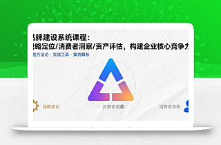 品牌建设系统课程:战略定位/消费者洞察/资产评估,构建企业核心竞争力