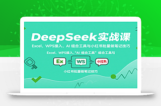 DeepSeek实战课:Excel、WPS接入、AI 组合工具与小红书批量做笔记技巧
