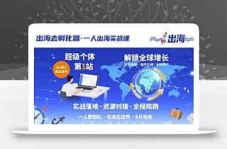 出海去孵化器,一人出海实战课,超级个体第1站,解锁全球增长