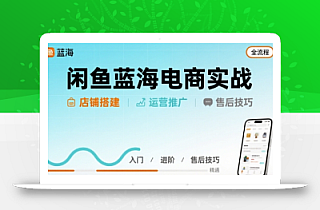 闲鱼蓝海电商实战,店铺搭建运营售后全流程