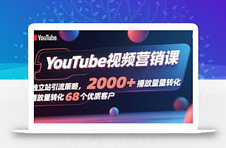YouTube视频营销课,独立站引流策略,2000+播放量转化68个优质客户
