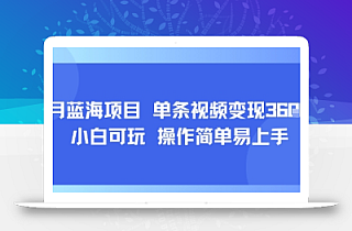 8月AI蓝海项目,单条视频变现1k+ 小白可玩 操作简单易上手