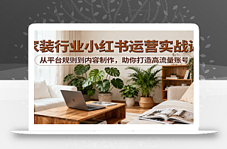 小红书家装行业运营实战课:从平台规则到内容制作,助你打造高流量账号