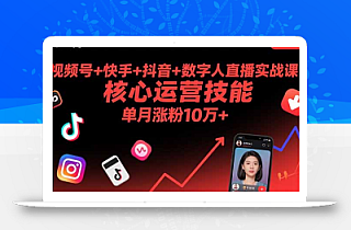 视频号+快手+抖音+数字人直播实战课(9月