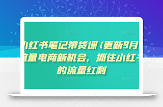 小红书笔记带货课(更新25年9月)流量电商新机会,抓住小红书的流量红利