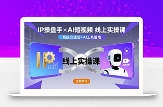 IP操盘手线上实操课,AI短视频线上课
