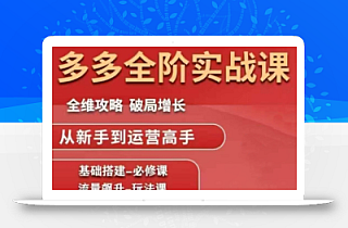大炮·拼多多全阶实战课程(更新10月)