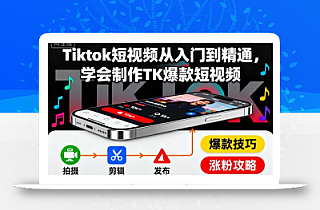 Tiktok短视频从入门到精通,学会制作TK爆款短视频