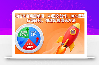 小红书电商爆单班,AI图文创作、BFS模型、私域转化,快速掌握增长方法