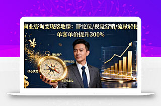 商业咨询变现落地课:IP定位/视觉营销/流量转化,单客单价提升300%