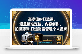 高净值IP打造课,涵盖精准定位、内容创作、拍摄剪辑,打造财富管理个人品牌
