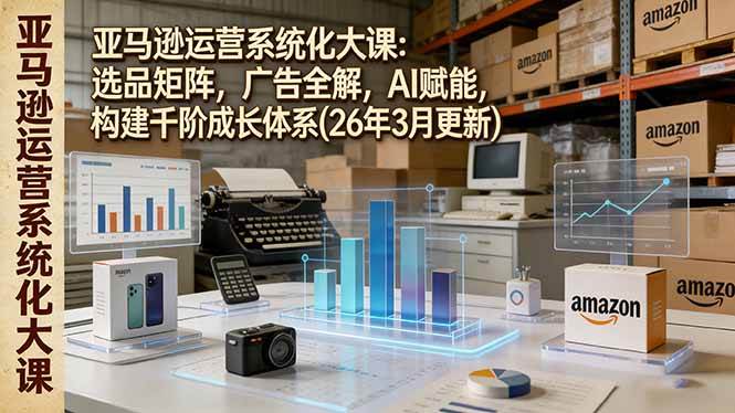 （17622期）亚马逊运营系统化大课：选品矩阵，广告全解，AI赋能，构建千阶成长体系(26年3月更新)