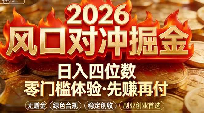 （17631期）2026美金对冲套利，无赠金对冲策略保驾护航，低门槛易上手实操。单人单日收益2000+