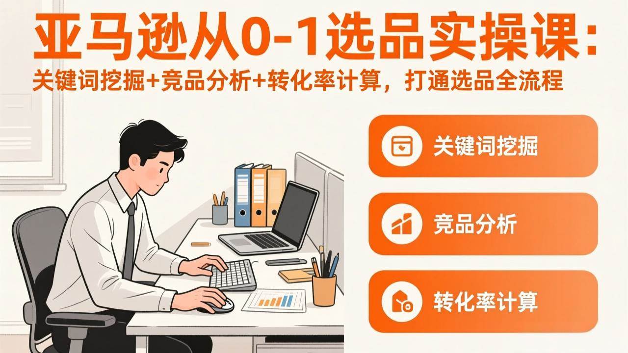 （17567期）亚马逊从0-1选品实操课(更新3月)：关键词挖掘+竞品分析+转化率计算，47节打通选品全流程